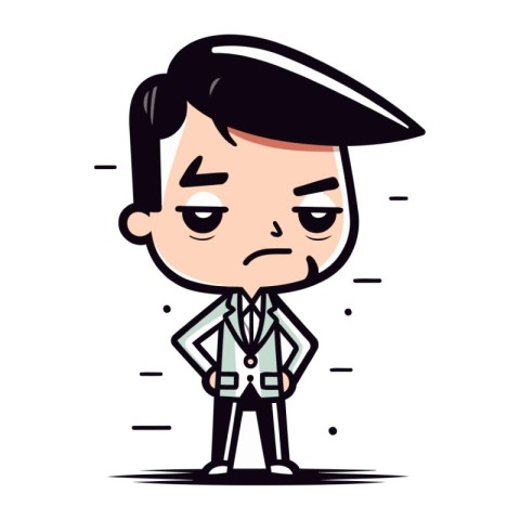 Sad Businessman   Retro Cartoon Vector Illustration