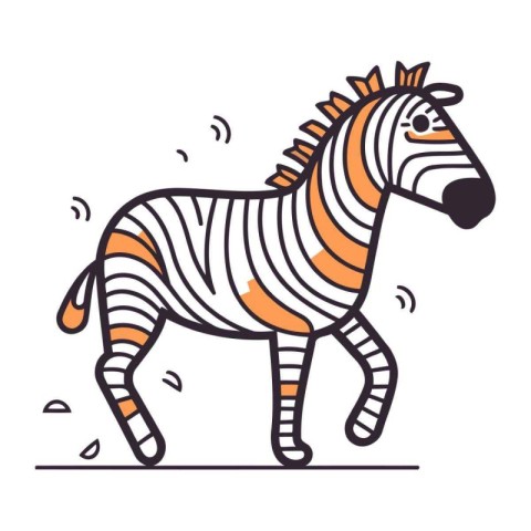 Zebra vector illustration. Hand drawn doodle style zebra isolate