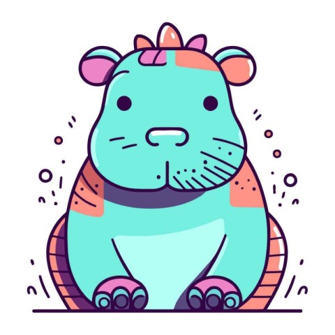 Cute cartoon hamster. Vector illustration in a flat style.