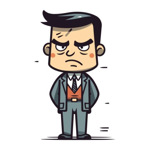 Angry Businessman   Cartoon Vector Illustration