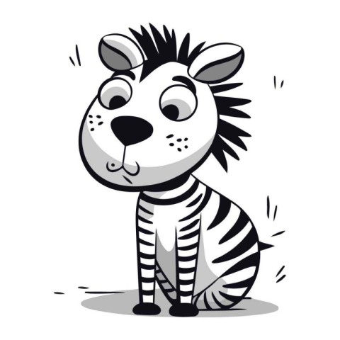 Cartoon zebra. Vector illustration of a cute zebra.