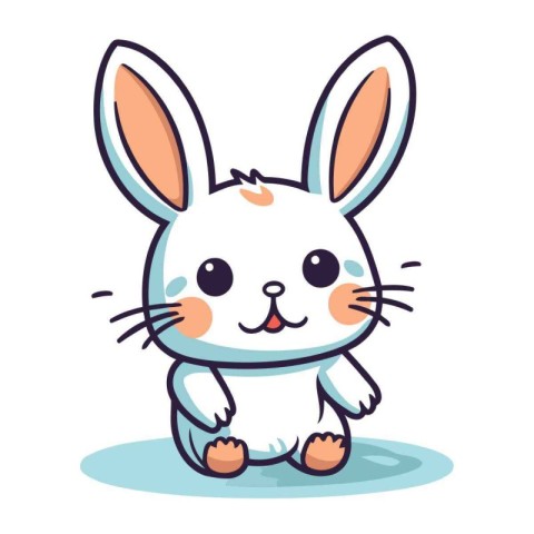 Cute cartoon bunny. Vector illustration isolated on a white back