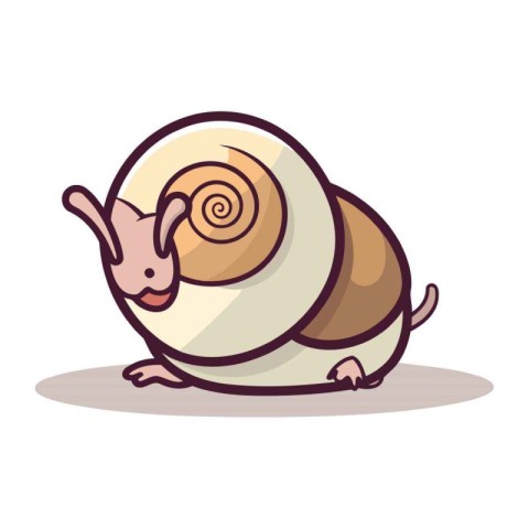 Snail cartoon animal vector illustration. Cute cartoon snail cha