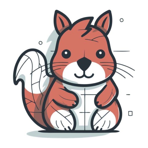 Cute squirrel cartoon character. Vector illustration of a cute s