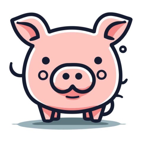 Piggy bank cute cartoon vector illustration. Piggy bank icon.