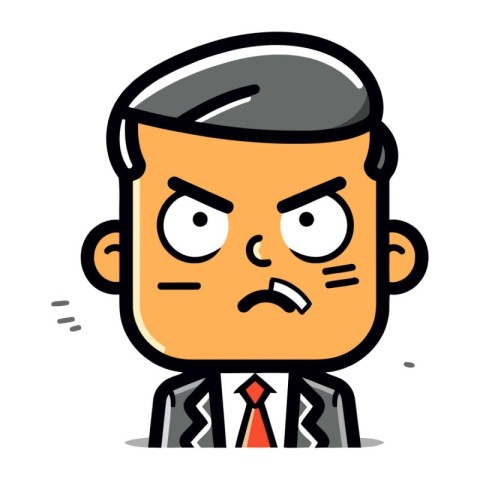 Angry Businessman   Cartoon Vector Illustration