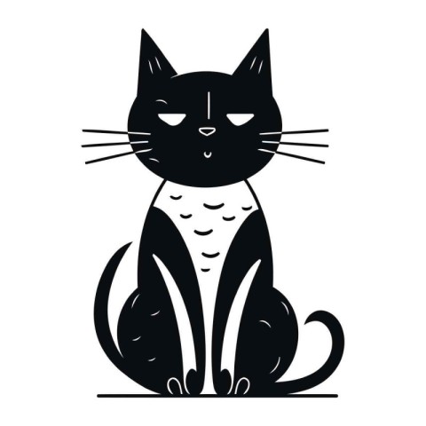 Cute black cat icon. Simple illustration of cute black cat icon