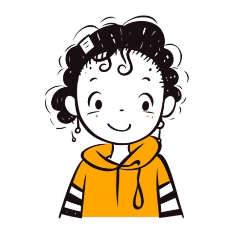 Illustration of a Little Girl Wearing a Warm Clothes   Vector