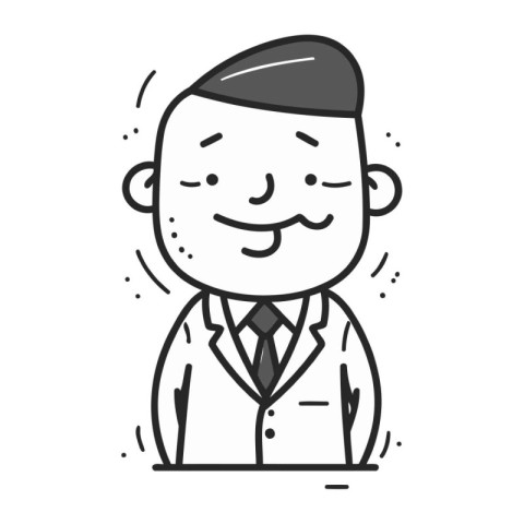 Vector illustration of a man in a business suit with a smile.