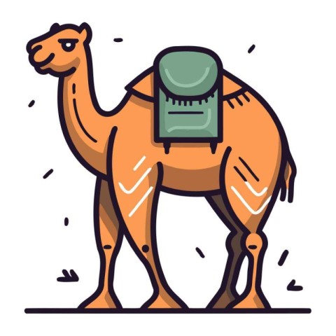 Camel. Vector illustration of a camel in a flat style.