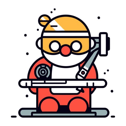 Snowboarder flat color vector icon. Pictogram for web page. mobi