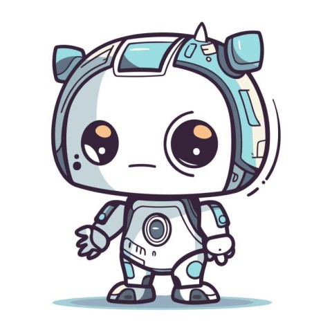 Cartoon robot. Vector illustration of a cute little robot charac