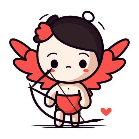 Cupid cartoon character design. Cute cupid vector illustration.