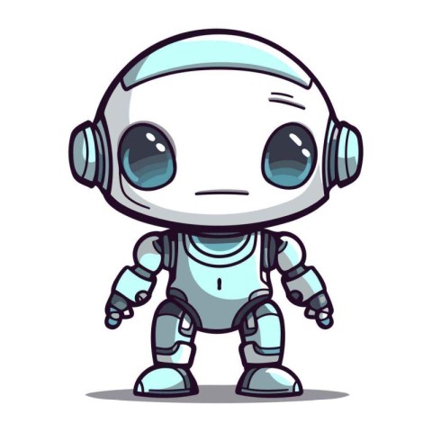 Cute robot character vector illustration. Cartoon robot. Vector