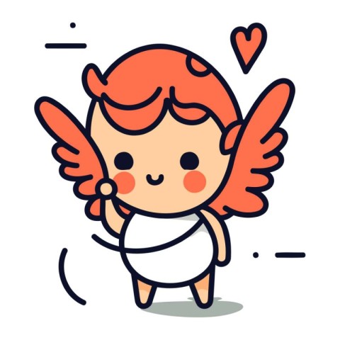 Cupid cartoon character design. Vector illustration. Cupid in lo