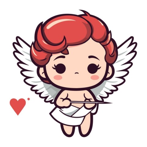 Cupid Cupid with bow and arrow. Vector Illustration.