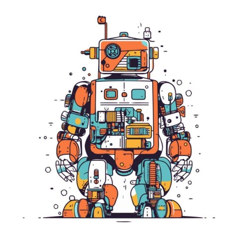 Robot. Artificial intelligence concept. Vector illustration in c