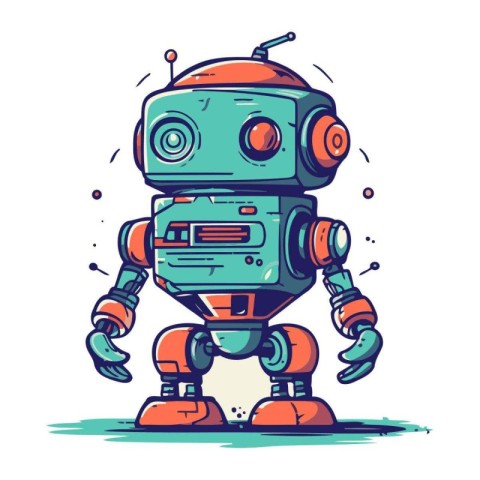 Cartoon robot. Vector illustration of a cartoon robot. Robot ico