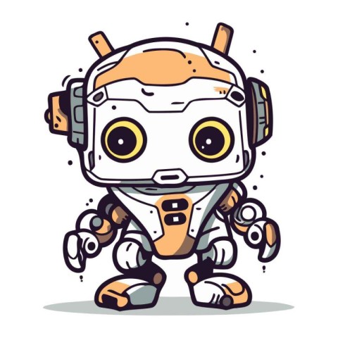 Cute robot cartoon vector illustration. Cute robot character des