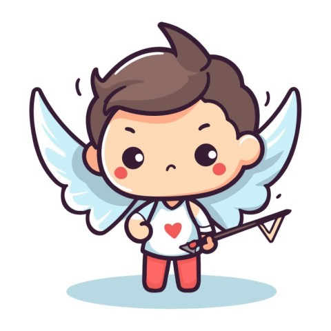 Cupid angel character design. Cute cupid vector illustration.