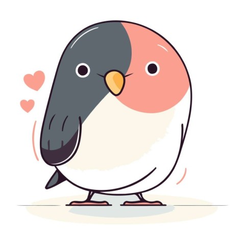 Cute penguin in love. Vector illustration in cartoon style.