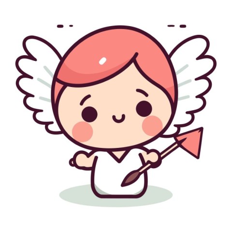 Cupid   Cute Angel Cartoon Vector Illustration