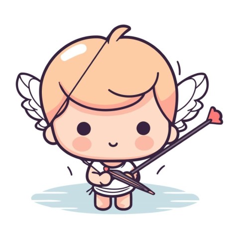 Cupid cartoon character design. Cute cupid vector illustration.