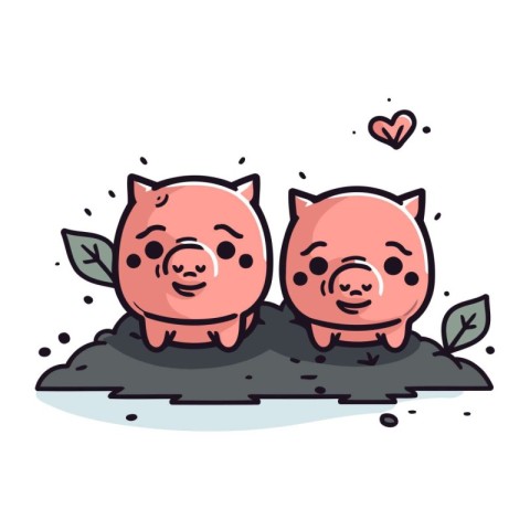 Cute piggy bank. Vector illustration in doodle style.