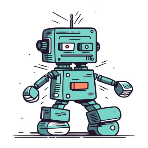 Cartoon robot. Vector illustration of a funny robot. Cartoon rob