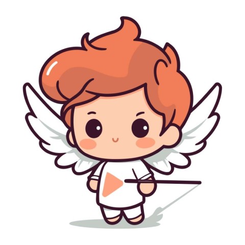 Cupid cartoon character design. Cute cupid vector illustration.