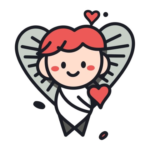 Cupid in love. valentines day icon. vector illustration