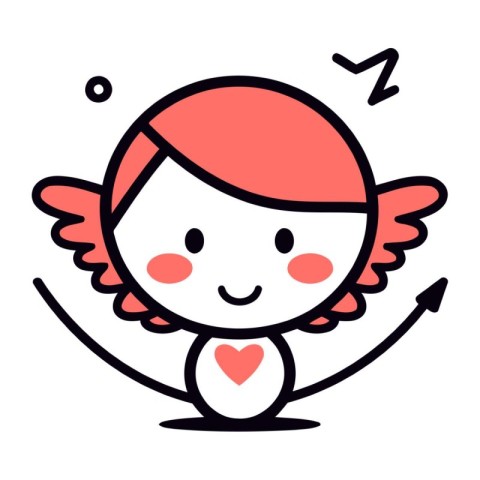 Cupid icon. vector illustration. Flat design style. designed for