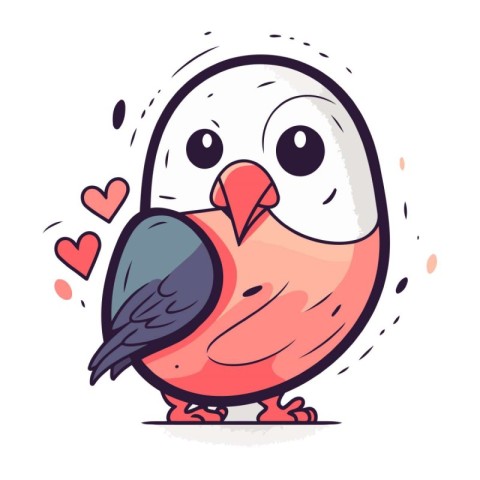 Cute cartoon vector illustration of a cute little bullfinch.