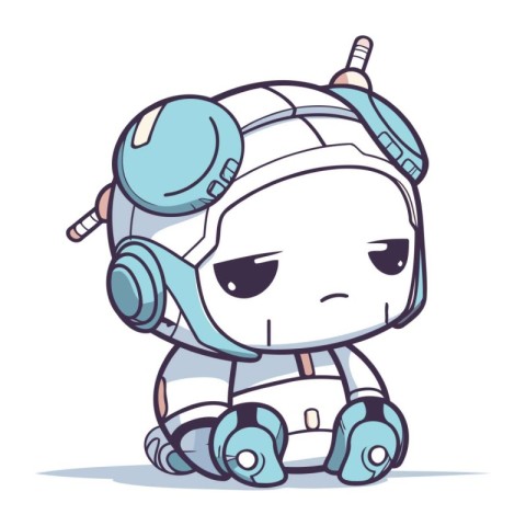 Cute cartoon robot. Vector illustration of a cute little robot.