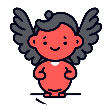 Cute little angel vector illustration. line style design. design