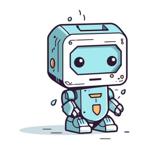 Vector illustration of cute robot character. Cute robot. Cartoon