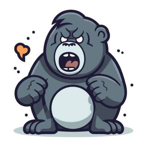 Gorilla Crying Cartoon Mascot Character Vector Illustration