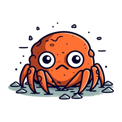 Cute cartoon crab. Vector illustration. Isolated on white backgr