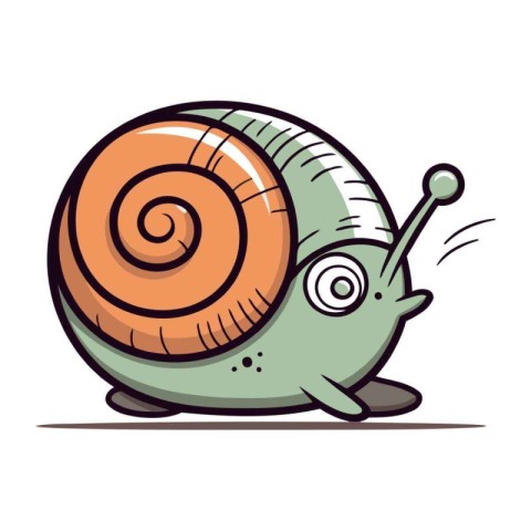 Cartoon snail. Vector illustration. Isolated on white background