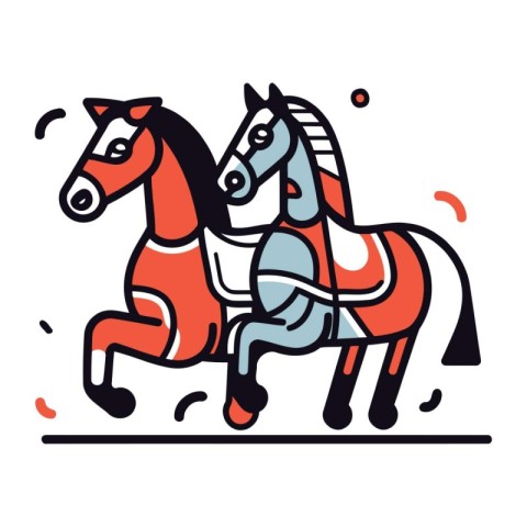 Horse. Vector illustration in doodle style on white background.