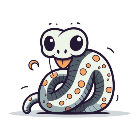 Cute cartoon snake. Vector illustration isolated on a white back