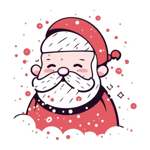 Santa Claus with mustache and beard. Vector illustration in cart