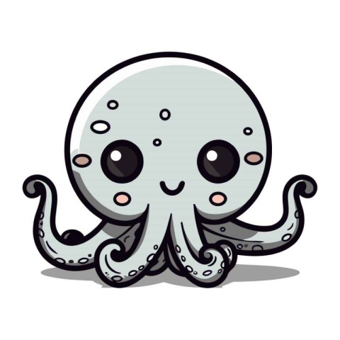 Cute Octopus Cartoon Mascot Character Vector Illustration.