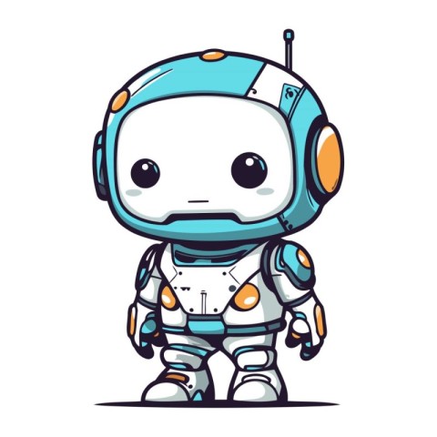 Cute cartoon astronaut. Vector illustration. Isolated on white b