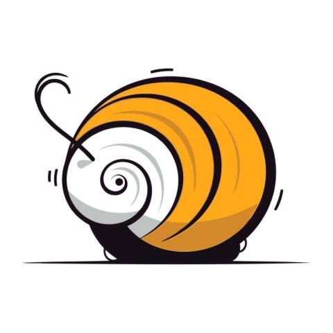 Vector illustration of a snail on a white background. Isolated.