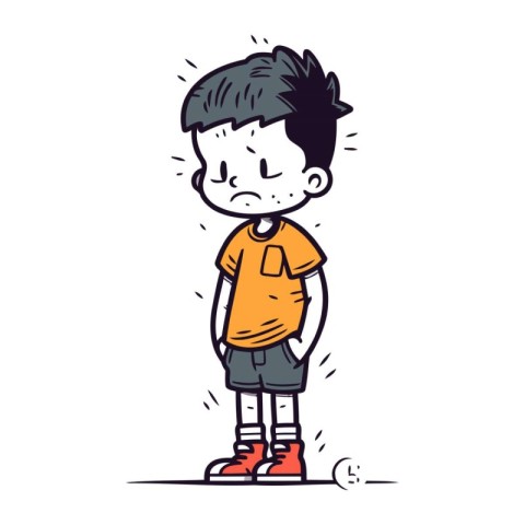 Illustration of a sad boy. Vector illustration of a sad boy.