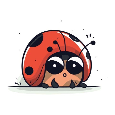 Cartoon ladybug. Vector illustration. Cute ladybug.