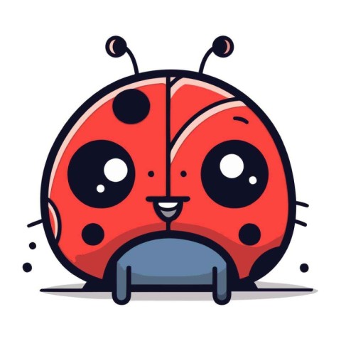 Cute cartoon ladybug. Vector illustration. Cute character.