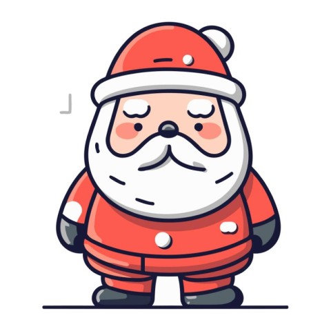 Santa Claus in red costume. Vector illustration in a flat style.