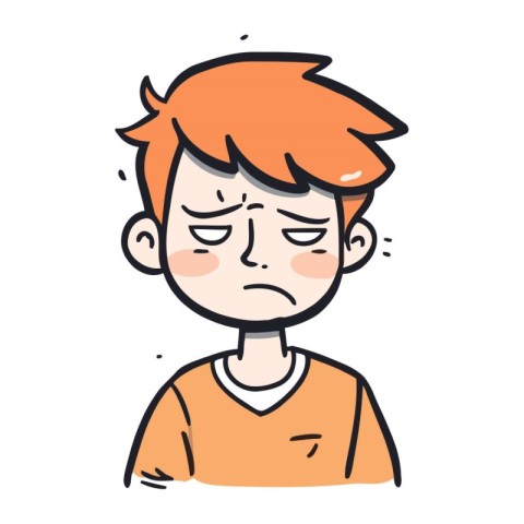 Illustration of a boy who has an angry expression on his face